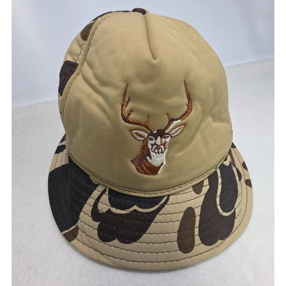 Vintage Winchester Camo Hunting Bucket Hat Cap Large Buck Embroidered XL